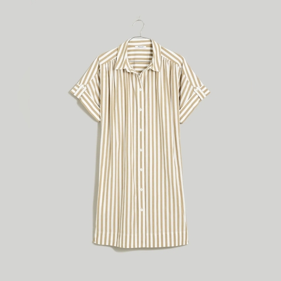 Madewell NWOT collared button front mini shirt dress size Small POCKETS! - Picture 3 of 13